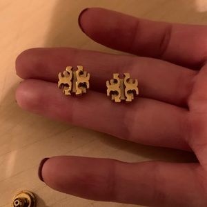 Tory Burch gold logo earrings